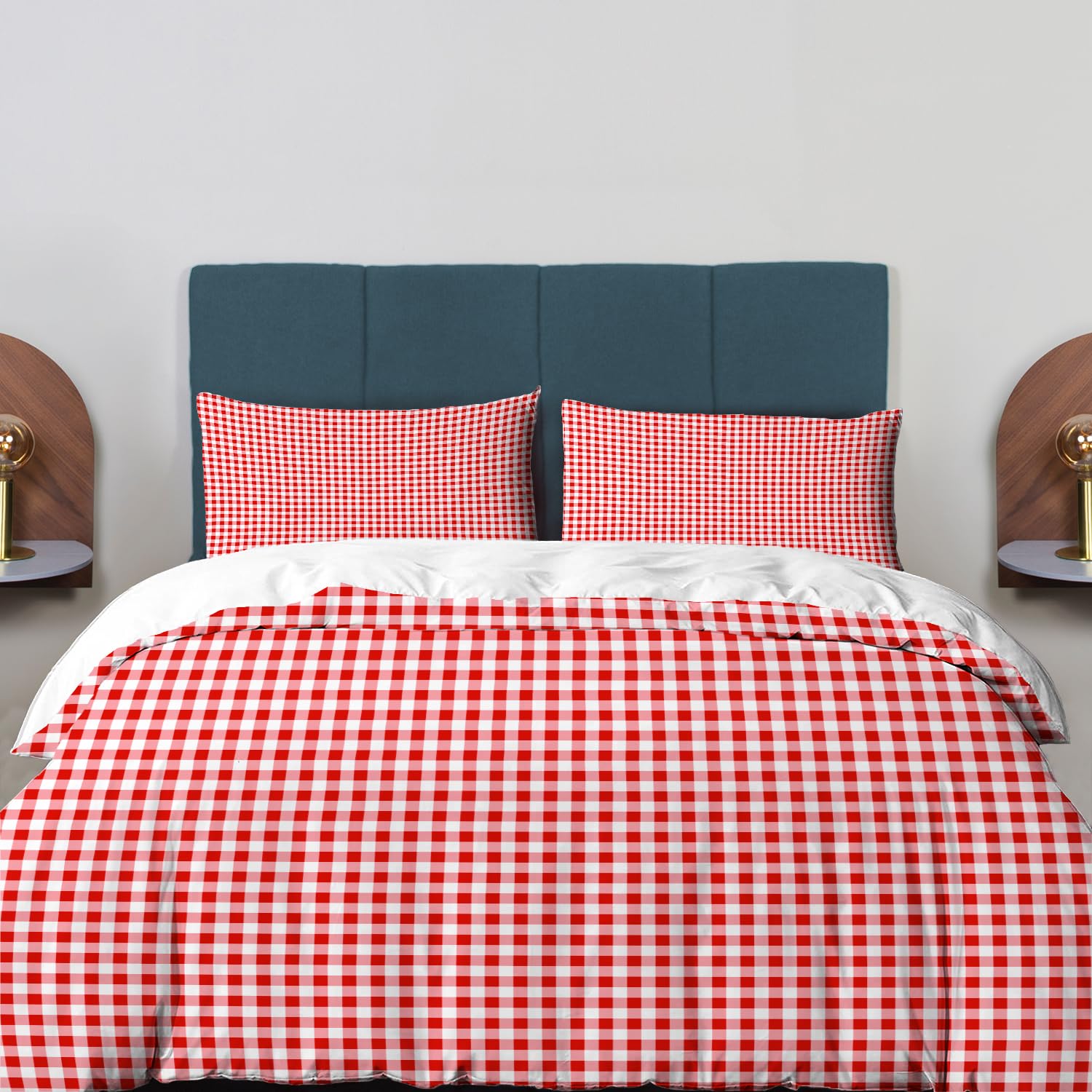 @shams　3冊セット Amazon.com: BaoNews Red White Checkered Duvet Cover Set Twin Size